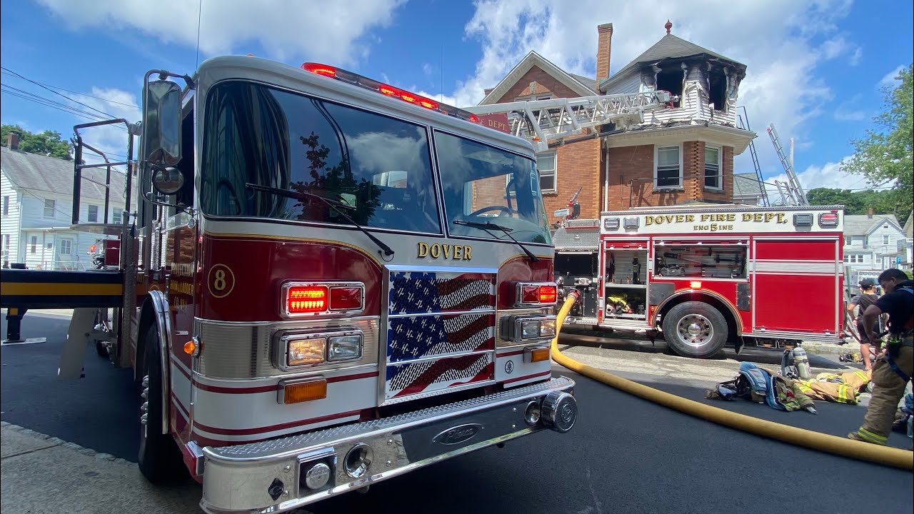 Dover NJ Fire Department operates at a 2nd Alarm Fire 64 King St along with mutual aid companies