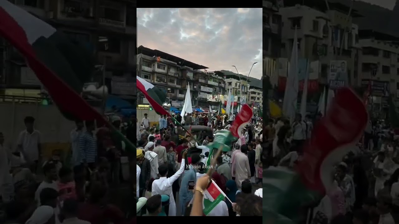 Eid milad Un nabi mumbra 2024 | palestine flag #eidmiladunnabi #juloos #mumbra #palestine #flag
