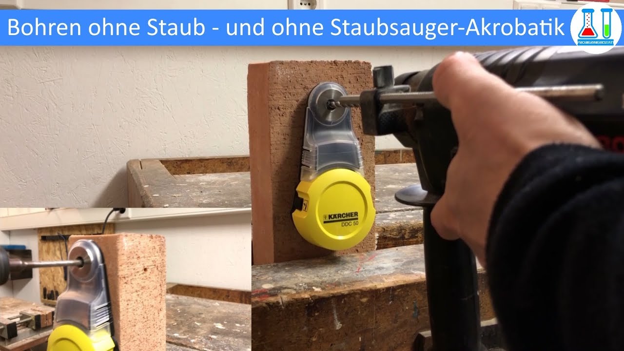 Bohren ohne Staub ! Ohne fremde Hilfe, ohne Staubsauger-Akrobatik staubfrei bohren: Kärcher DDC 50