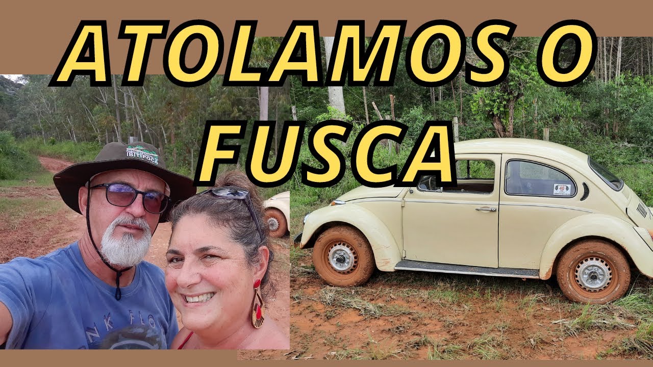 FUSCA ATOLADO NA LAMA - Atolamos na estrada de terra durante o passeio com o #cremoso #fusca1977