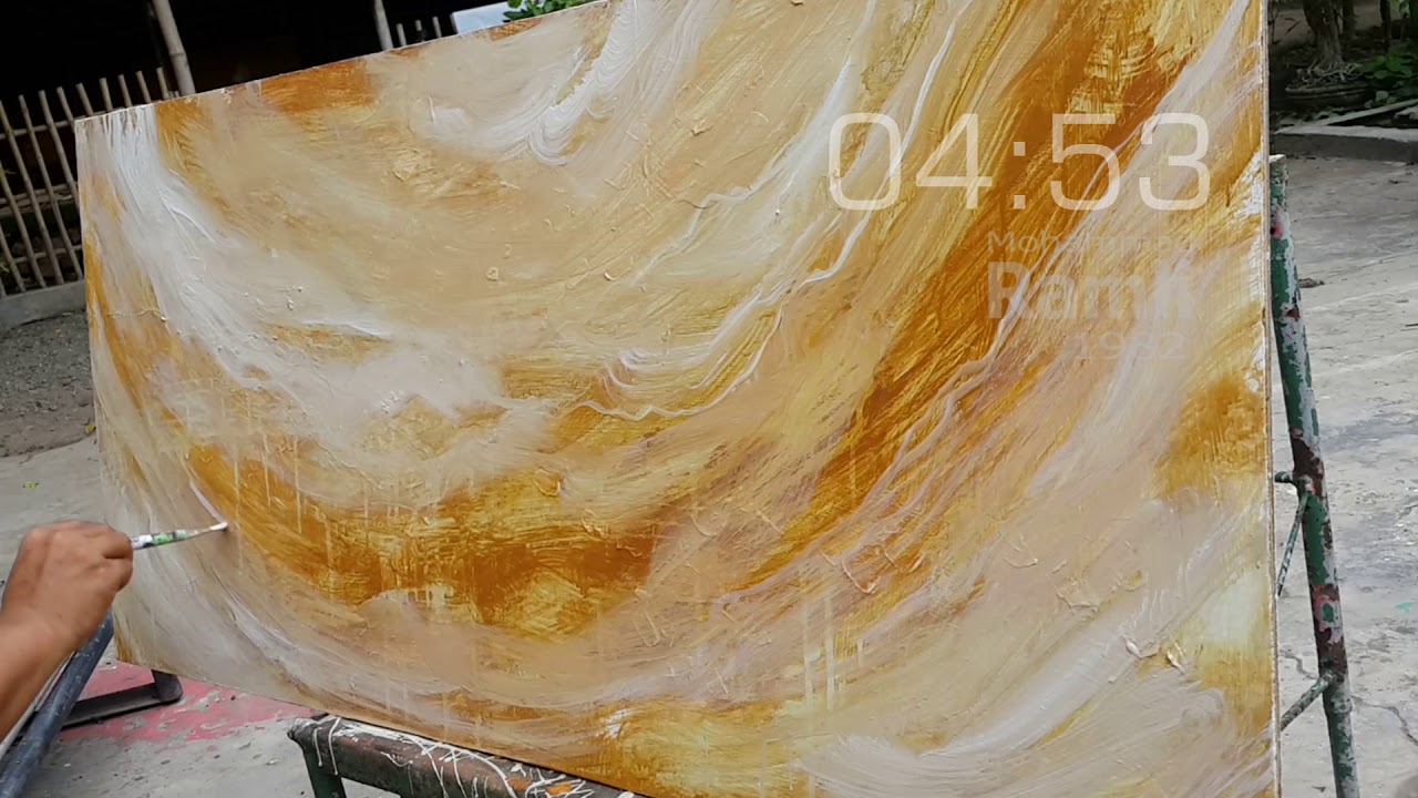 Cukup 8 menit melukis marmer menggunakan cat tembok - marble painting