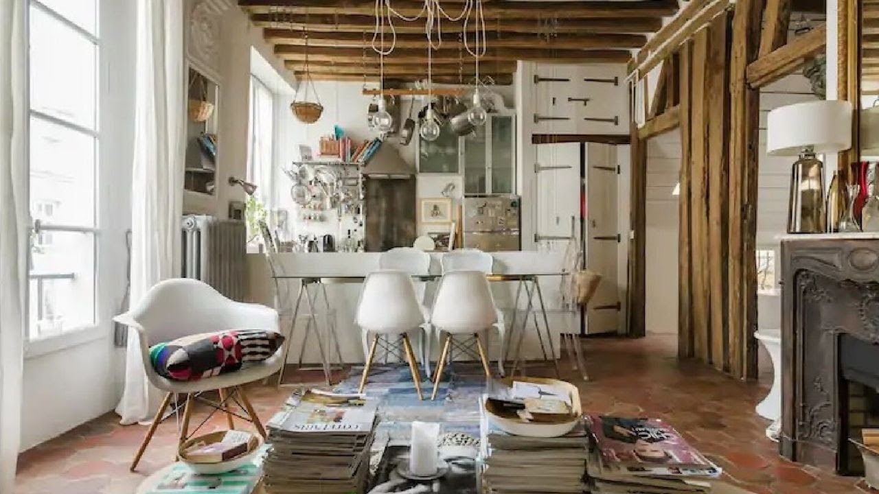 romantic duplex in Paris witch charm & character