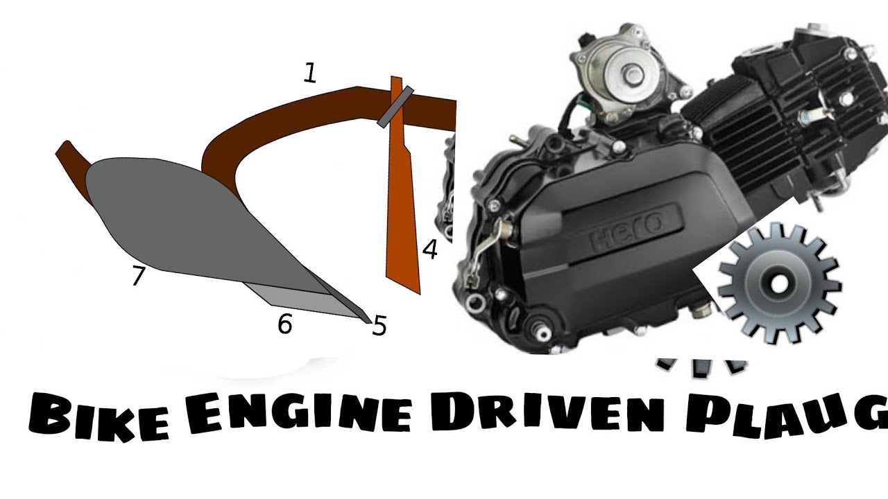 Bike engine driven plough