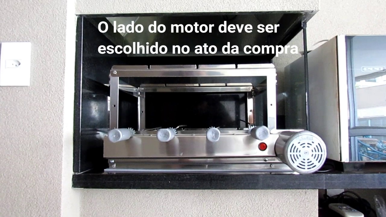 Grill Inox 4 Espetos Giratórios