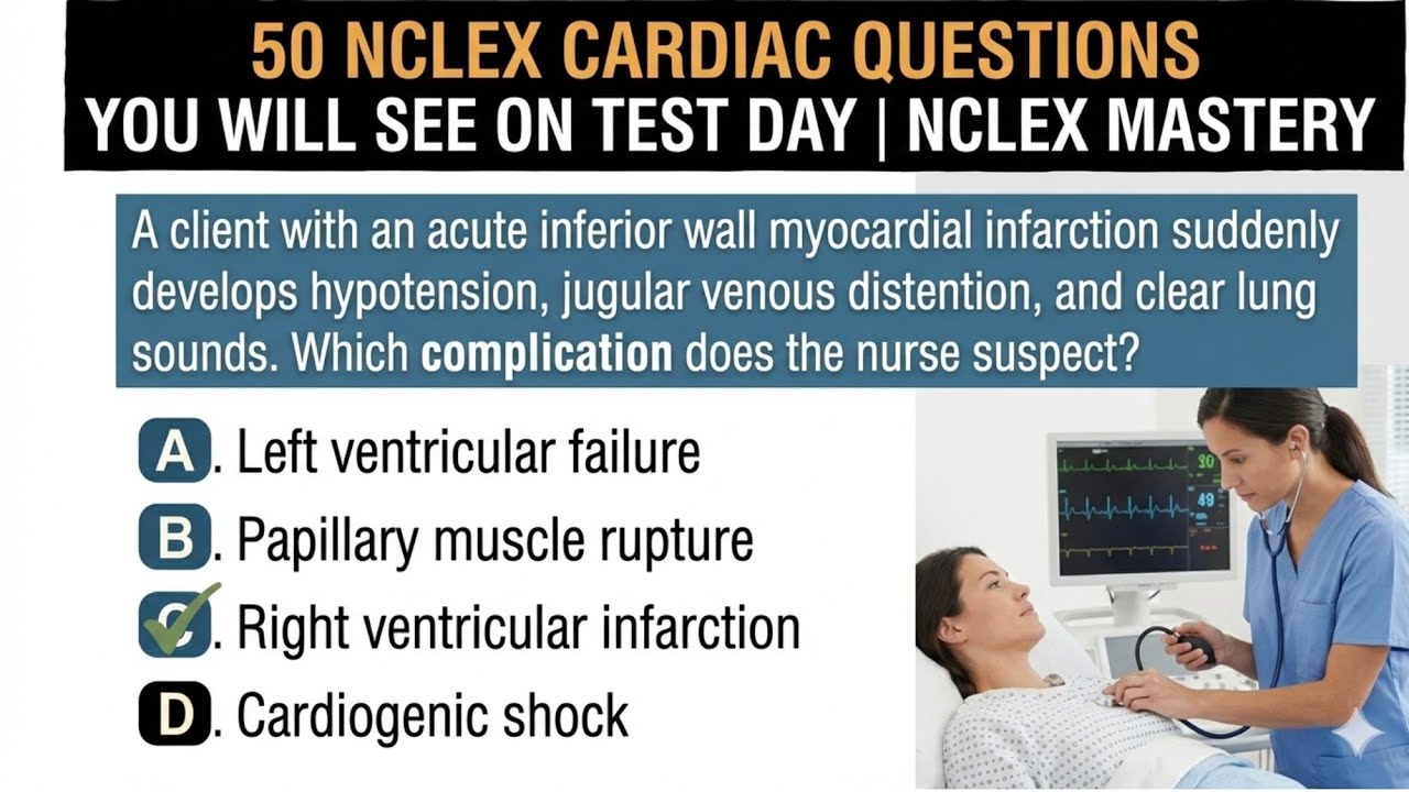 50 NCLEX Cardiac Questions You Will See on Test Day 