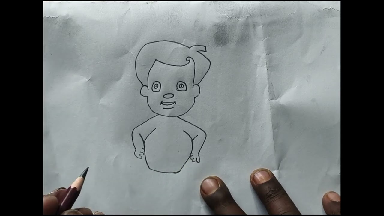 How to Bal Hanuman Ji Drawing | Simple Cartoon Sketch with Gada