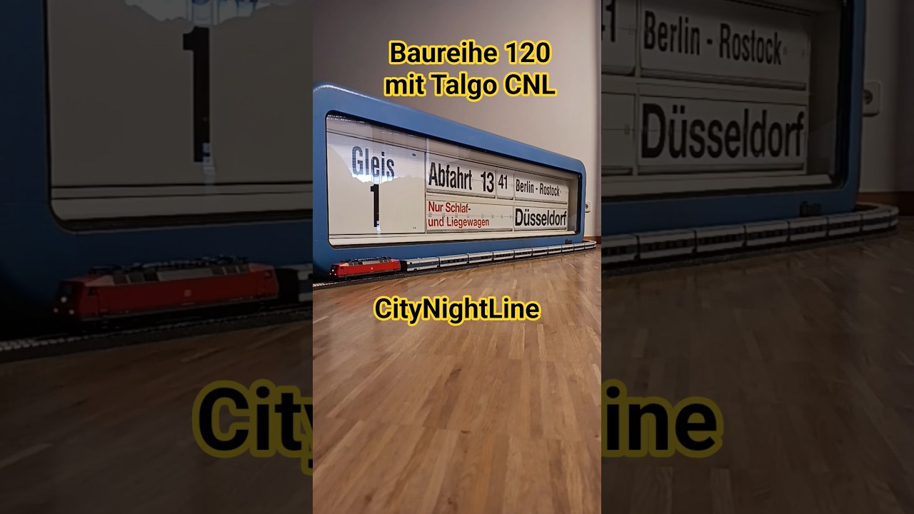 DB Baureihe 120 mit einem Talgo CityNightLine CNL  an der Fallblattanzeige #h0 #modellbahn #talgo