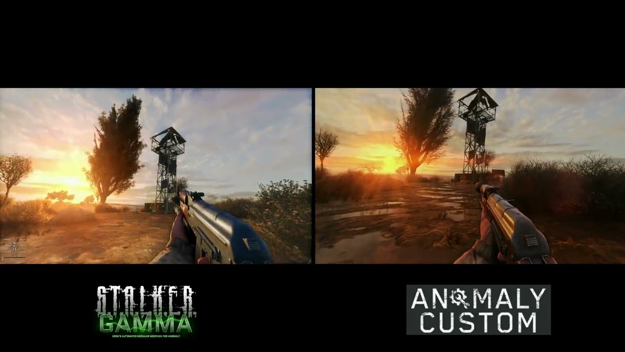 Сравнение графики STALKER Anomaly GAMMA vs Custom