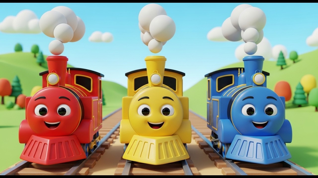 Three Little Toy Trains Choo Choo Choo | Railway Adventure & Counting Rhyme