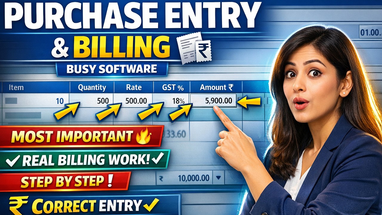 Purchase Entry in BUSY Software | Step by Step Complete Billing  &ndash; Practical Tutorial