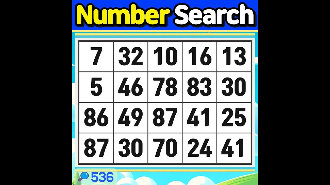 Number Search #536 If you get them all right, you&rsquo;re the king of concentration!【Match | brain game 】