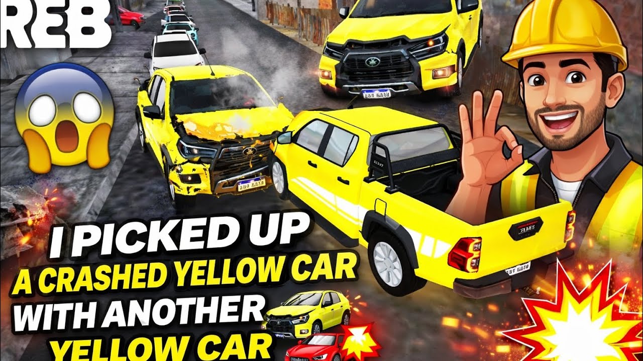 I Picked Up a Crashed Yellow Car with Another Yellow Car in REB Game 🚗💥