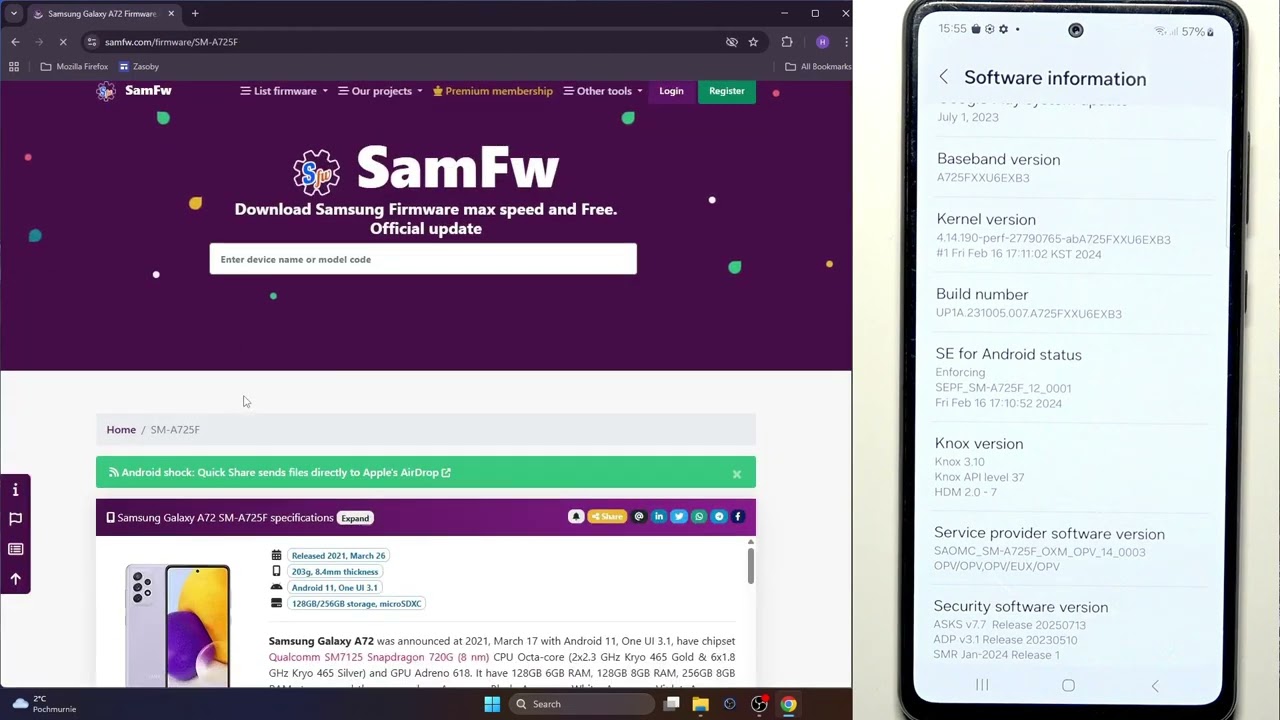 SAMSUNG Galaxy A72 – Come aggiornare manualmente via Odin (senza perdere dati)