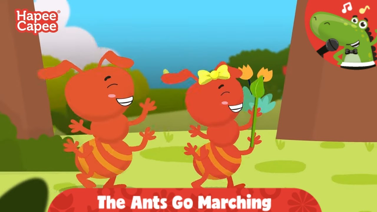 THE ANTS GO MARCHING | Nursery Rhymes | HapeeCapee