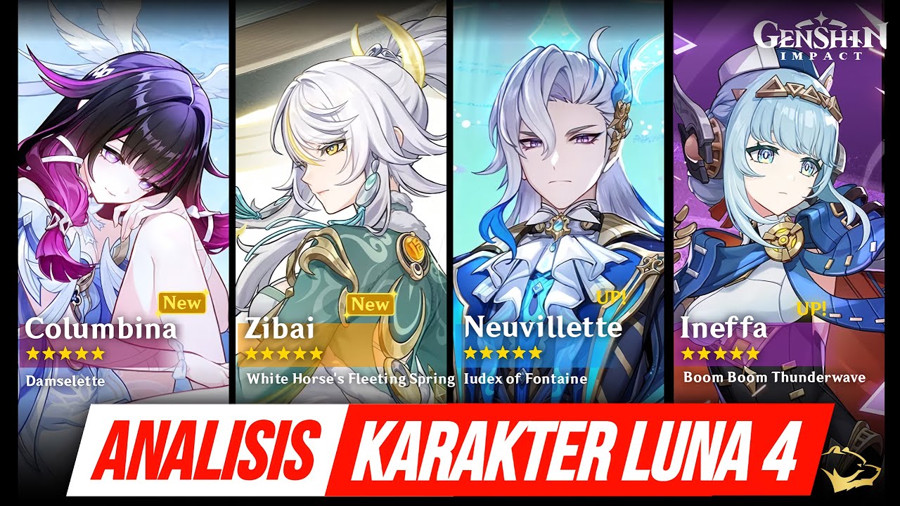 Analisis Karakter 6.3 / Luna 4 - Columbina / Ineffa? Neuvillette / Zibai? - Lapakhuda.com