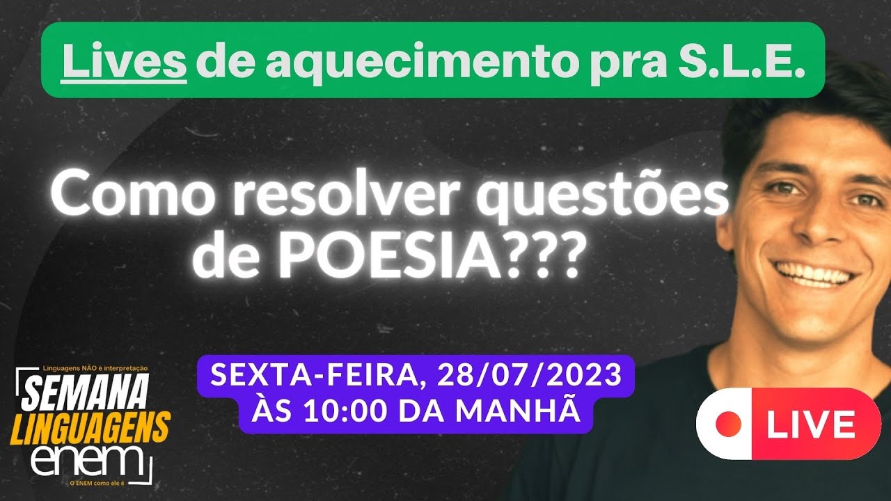 ÚLTIMA Live de aquecimento pra SLE (questões de poesia)