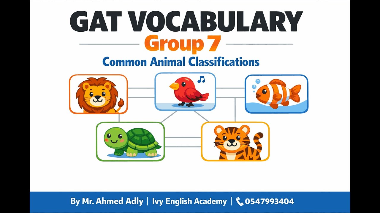 Словарь GAT – Группа 7 | Общая классификация животных | Ivy English Academy