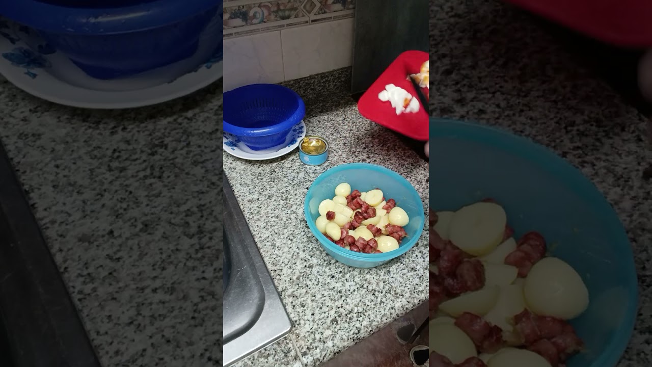 Batch Cooking (champis, ensalada de patata y berenjena rebozada)