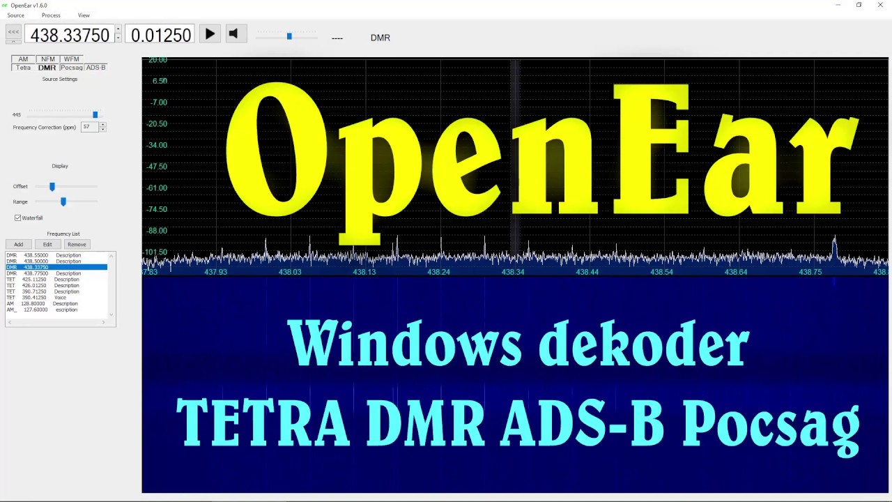Dekoder Tetra, DMR, ADS-B pod Windows. OpenEar Pierwsze wrażenia