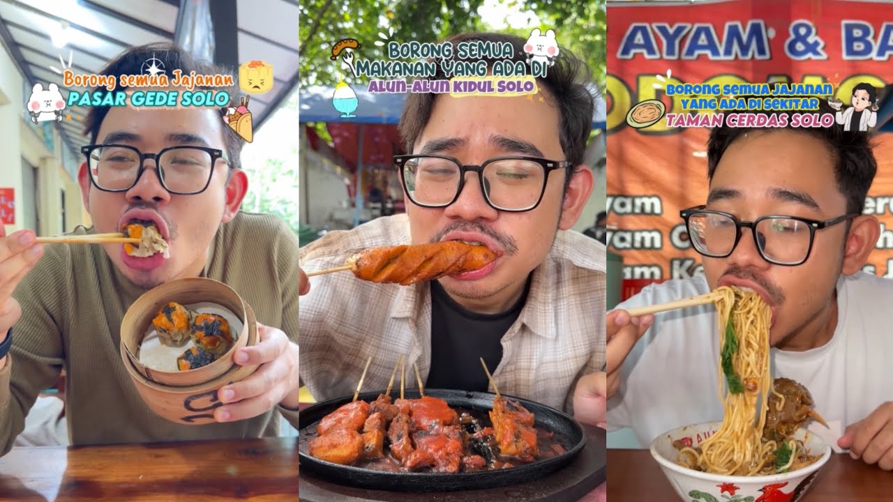 BORONG SEMUA JAJANAN DI KOTA SOLO🍡🍝🍖