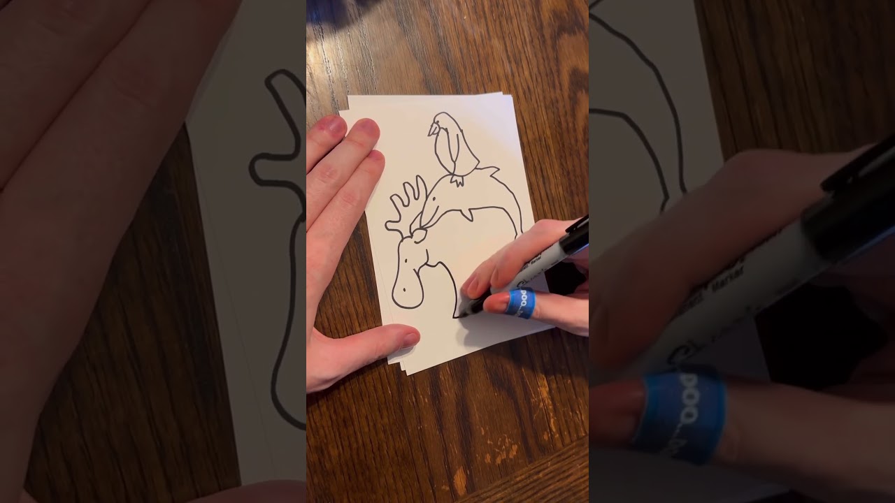 Request drawing! A three-animal pyramid! #autism #artist