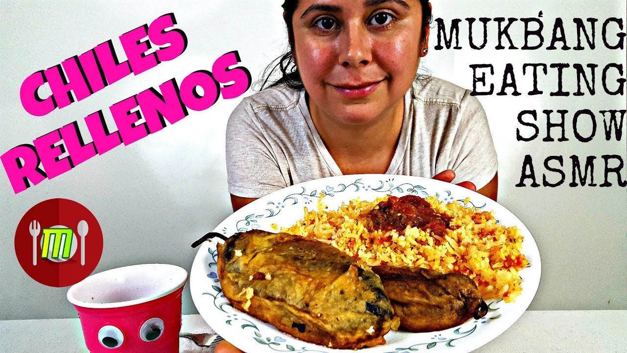 Chiles Rellenos De Queso Cheese Mukbang Eating Show ASMR Food Review Trying Mexican Food