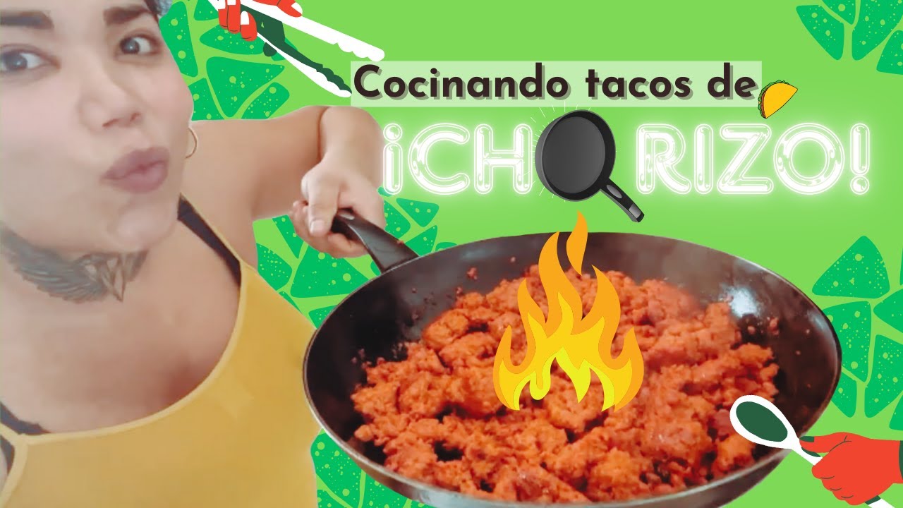 Paolita Suarez en Cocinando tacos de bistec y chorizo con 