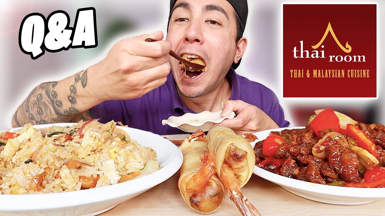 Eating Crispy Beef + Pineapple Fried Rice + Crispy Shrimp Rolls | Mukbang