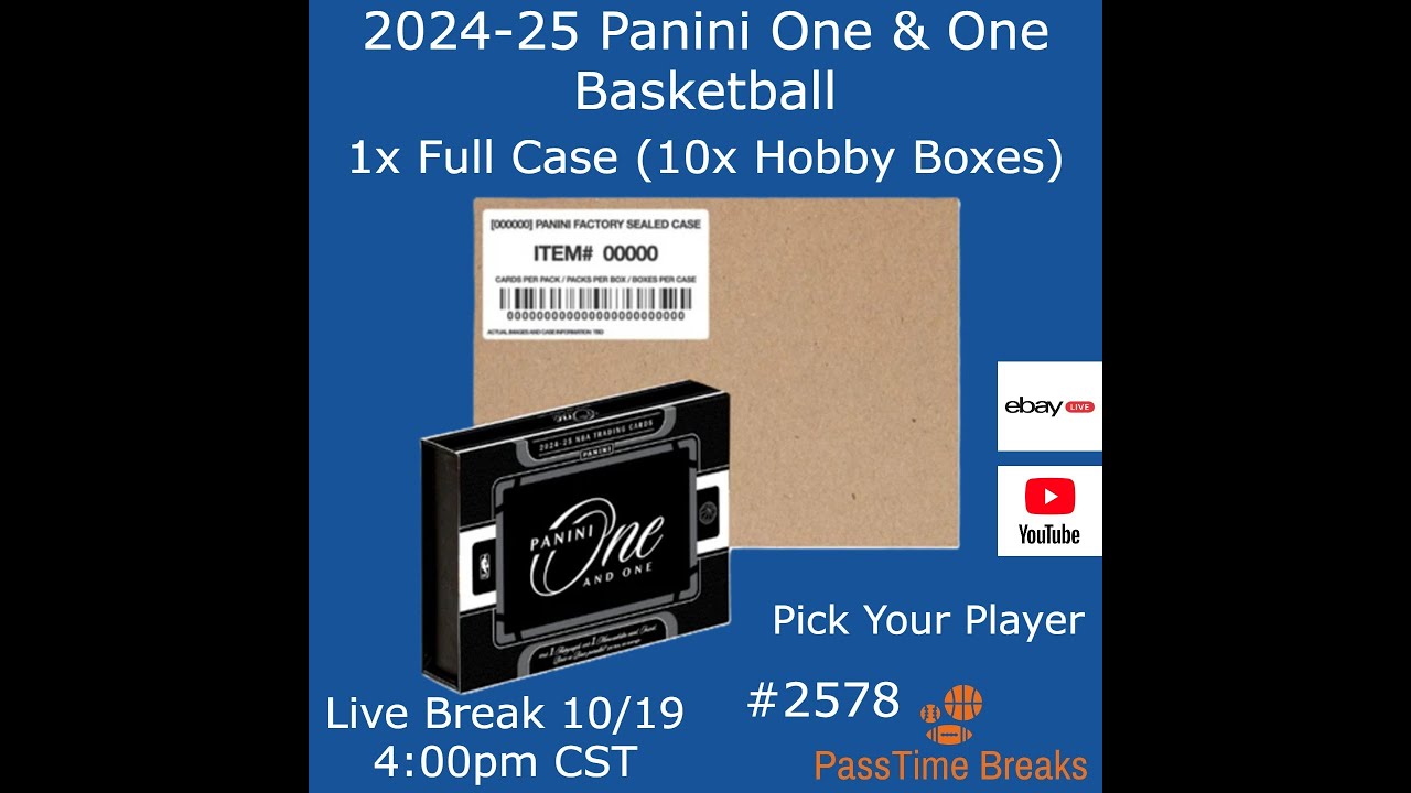 10/19 - 2024-25 PANINI ONE & ONE BASKETBALL 1x Case (10x Hobby Box) PYP #2578 LIVE BREAK