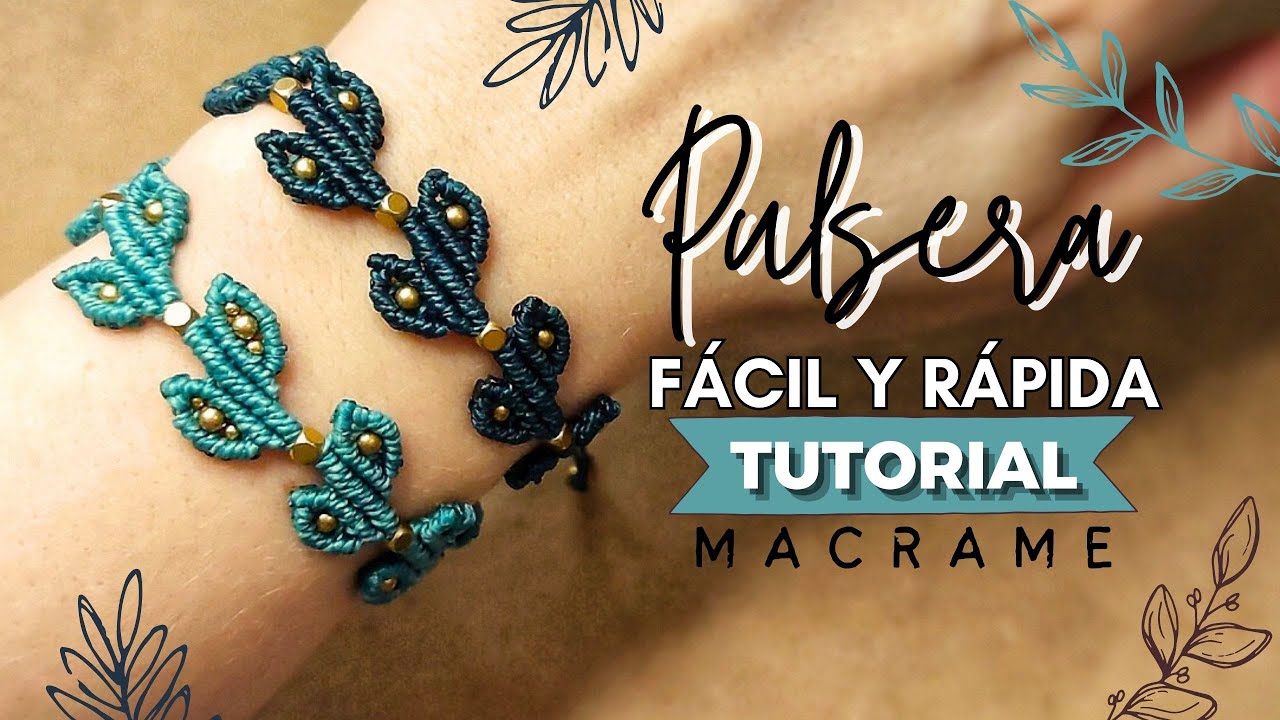 🍃 Pulsera de Hojas en Macramé con Hilo encerado | 46 DIY Leaf Bracelet macrame