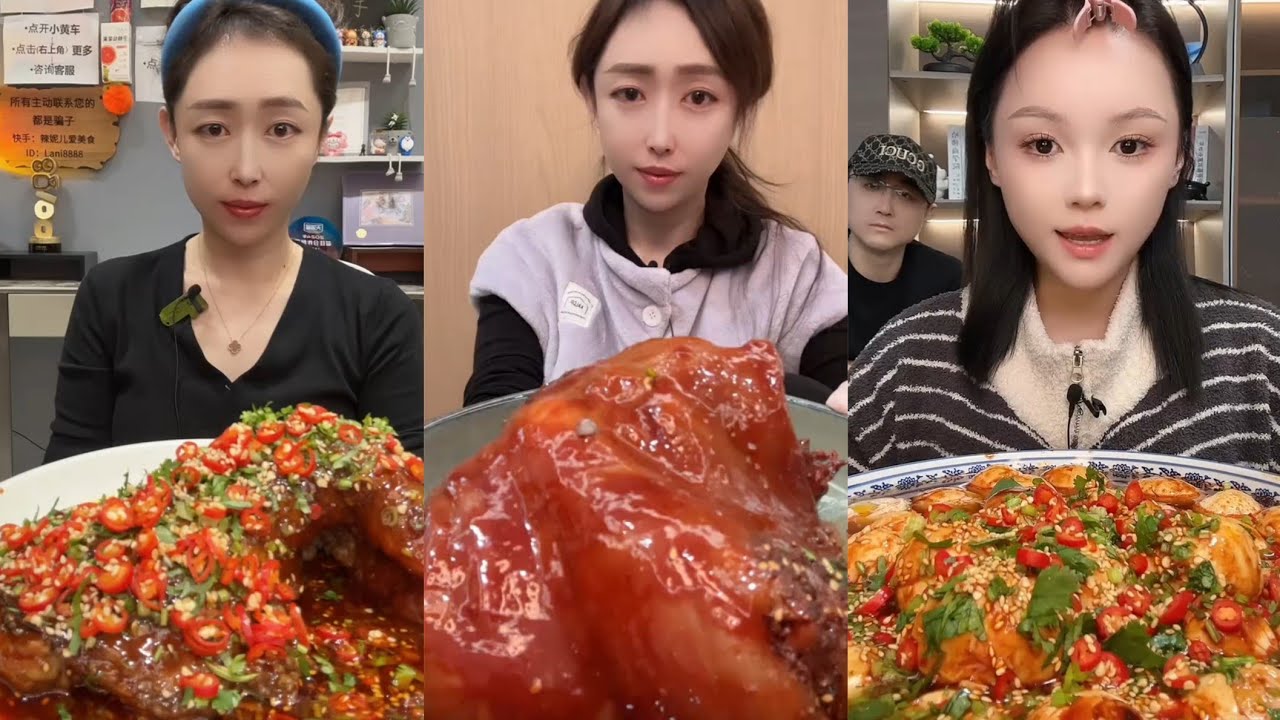 Mukbang #Spicy Noodles 🔥🍜 Pork 🤤 Meat 🍖🥓 Beef Chicken 🍗#food #beef #noodles