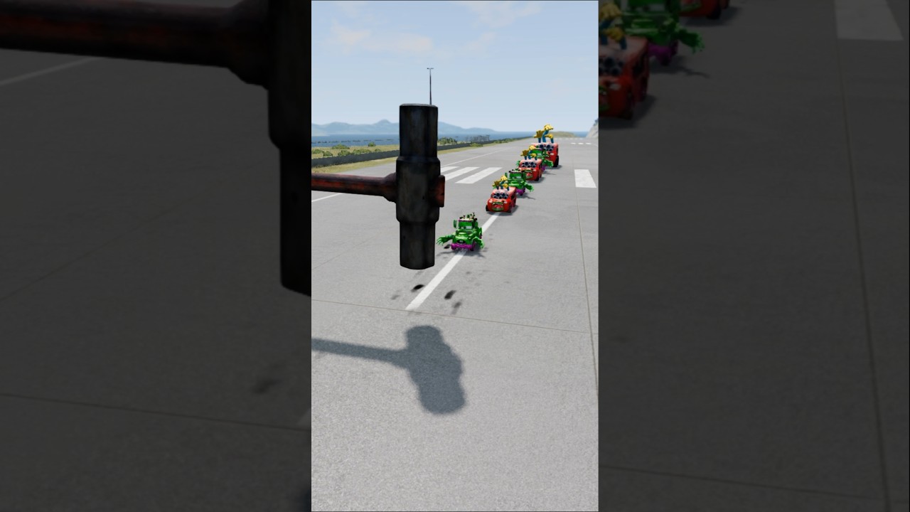Zombie Cars vs Giant Hammer in BeamNG.drive! (Small to Biggest) #automobile #beamngdrive #crashdrive