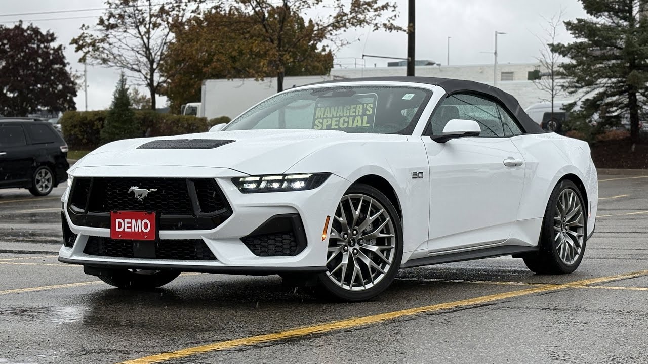 DEMO UNIT 2025 Ford Mustang GT Premium in Oxford White | Barrie Ford