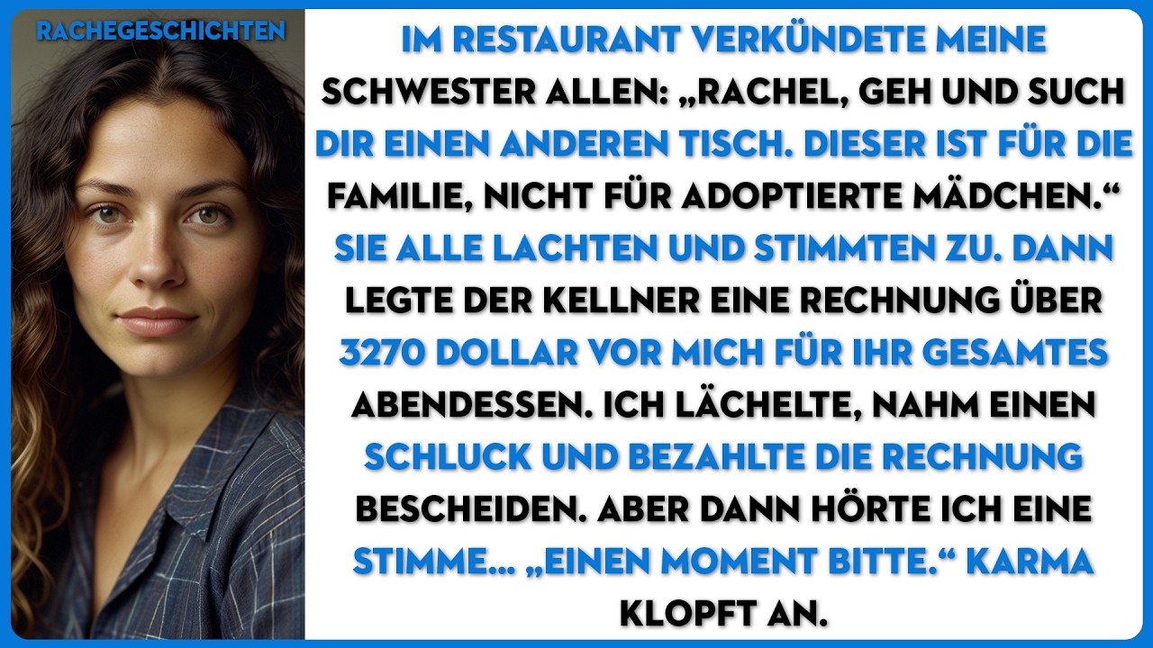 Schwester sagte ‘Geh und finde einen anderen Tisch’ beim Familienessen, weil ich adoptiert war...