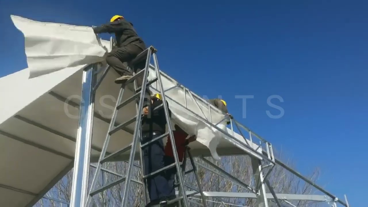 Frame marquee build up for a warehouse