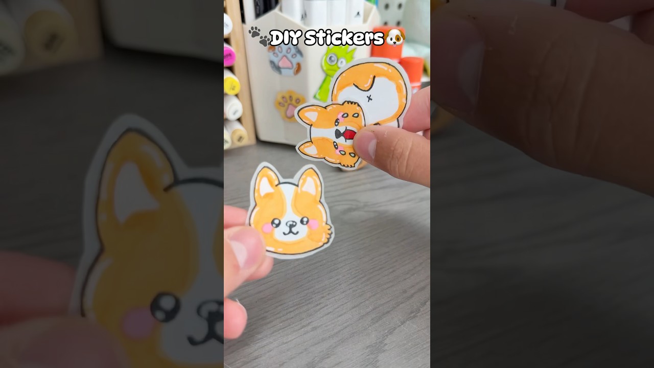 🐾Cute DIY Paper Stickers!? #papercraft #cutecrafts #diysticker #sticker #cute #craft #crafts