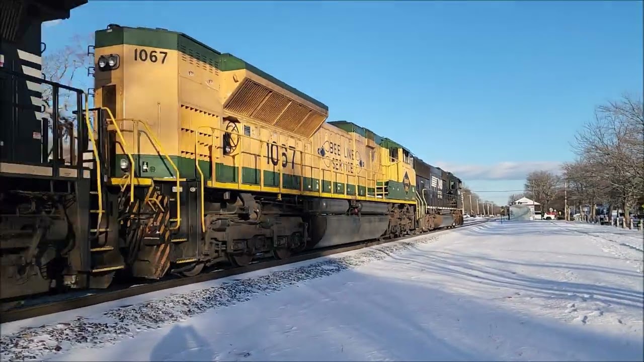 I caught Westbound and Eastbound Norfolk Southern trains one with Heritage unit 1067