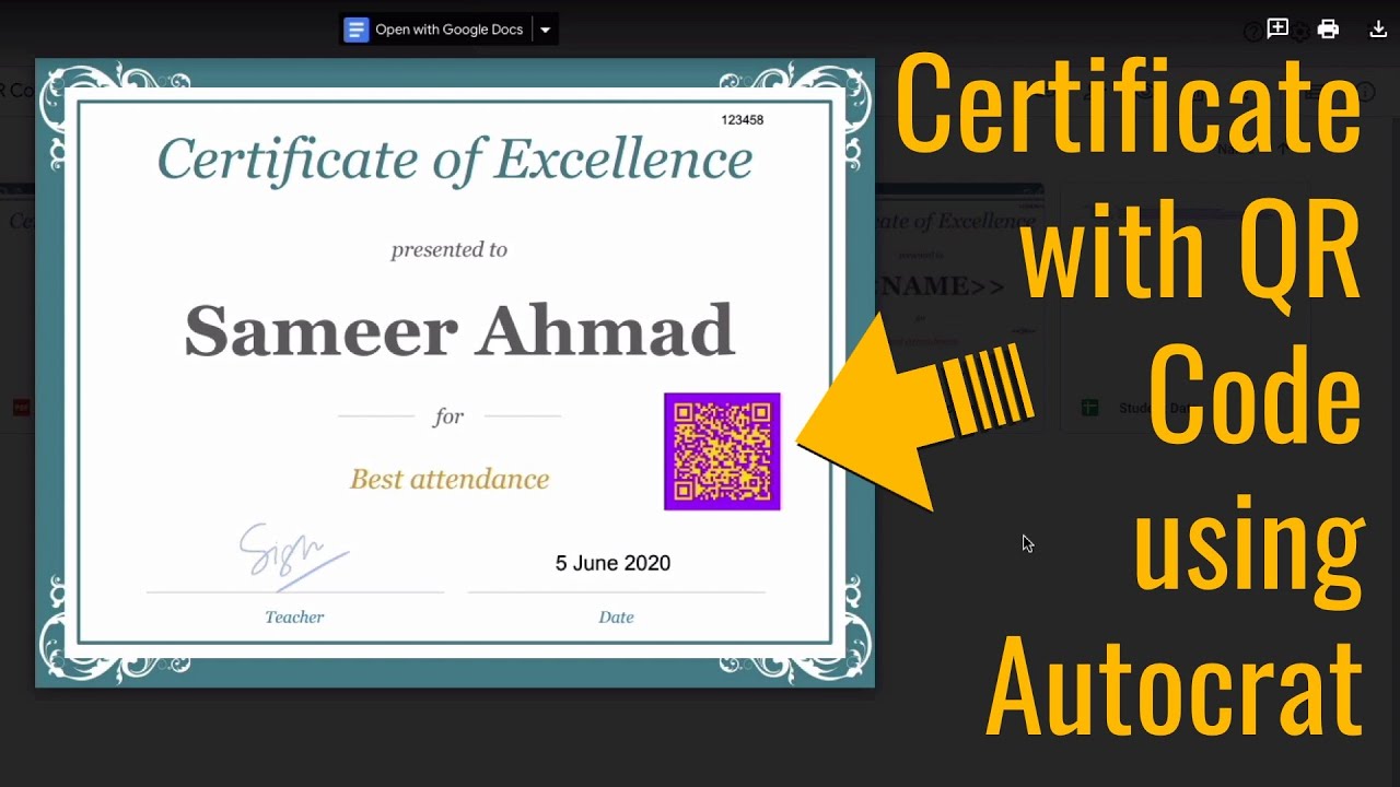 How to Generate Certificate in Autocrat with QR Code in Hindi