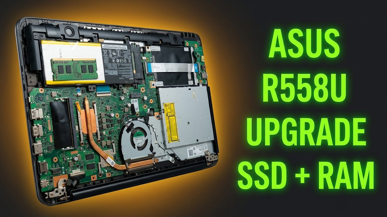 Разборка/disassembly и модернизация/Upgrade/чистка ноутбука ASUS R558U добавляем SSD с комментариями