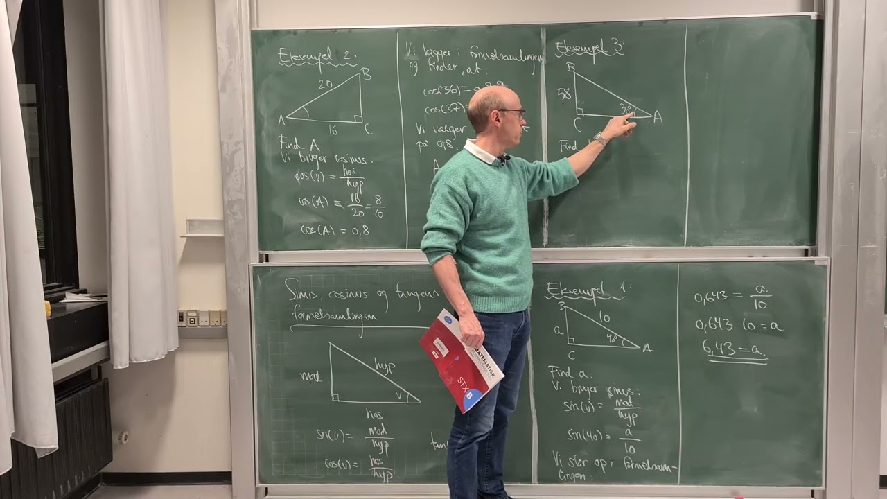Sinus, cosinus og tangens med formelsamling - eksempler
