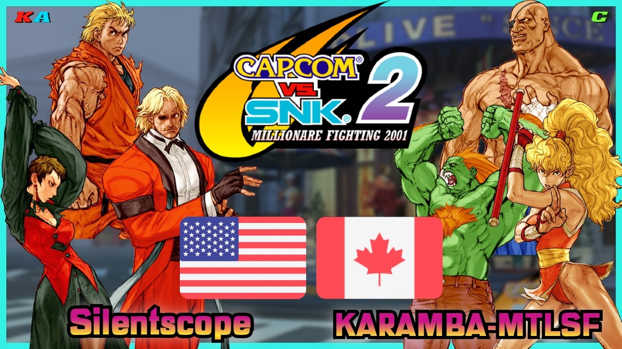 Capcom Vs. SNK 2 || Silentscope 🇺🇸 VS 🇨🇦 KARAMBA-MTLSF || FLYCAST FIGHTCADE 2