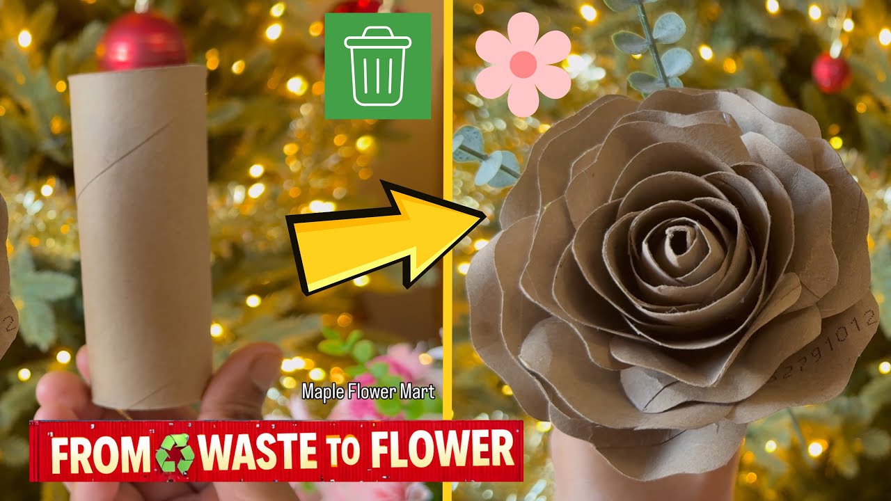 DIY Flower from Toilet Paper Roll ♻️ | Best Out of Waste Cardboard Flower Craft