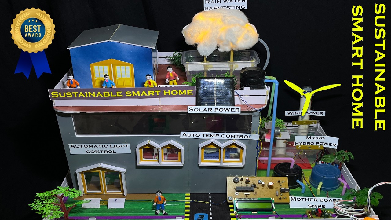 Sustainable Smart home science project | Green building school project | Smart Home Working Model