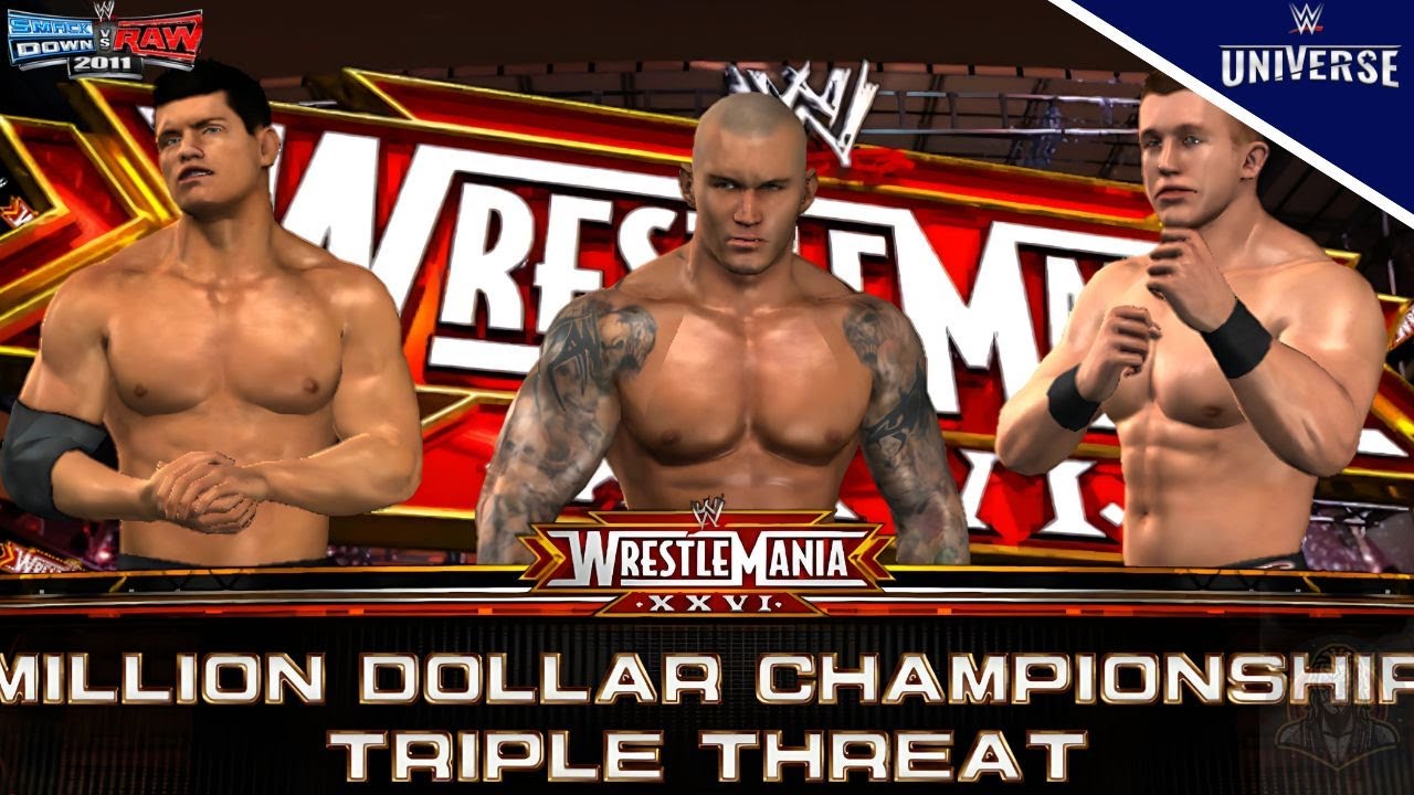 TRIPLE THREAT Randy Orton vs Cody Rhodes vs Ted Dibiase - Million Dollar Championship - WWE SvR 2011
