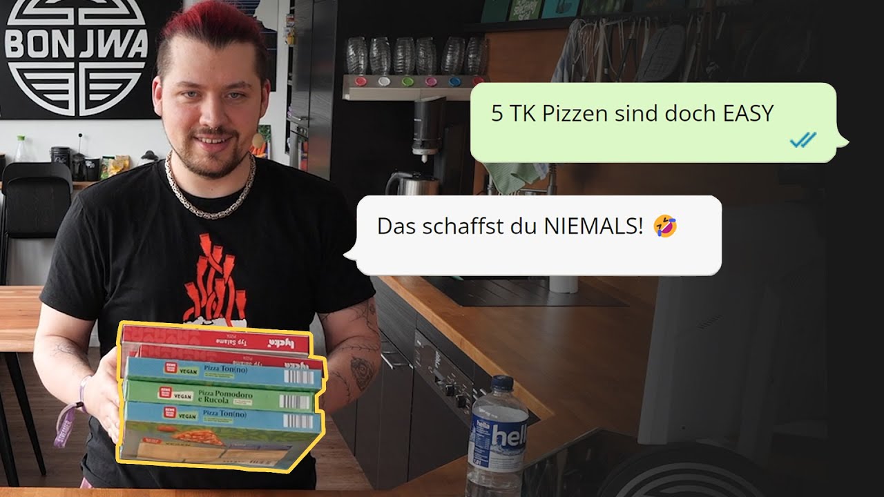 Mein Chef sagt, ich kann keine 5 Pizzen essen.