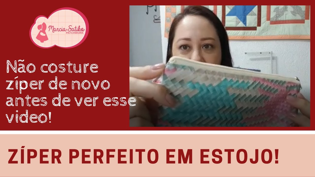 Acabamento simples de zíper para estojo ou necessaire