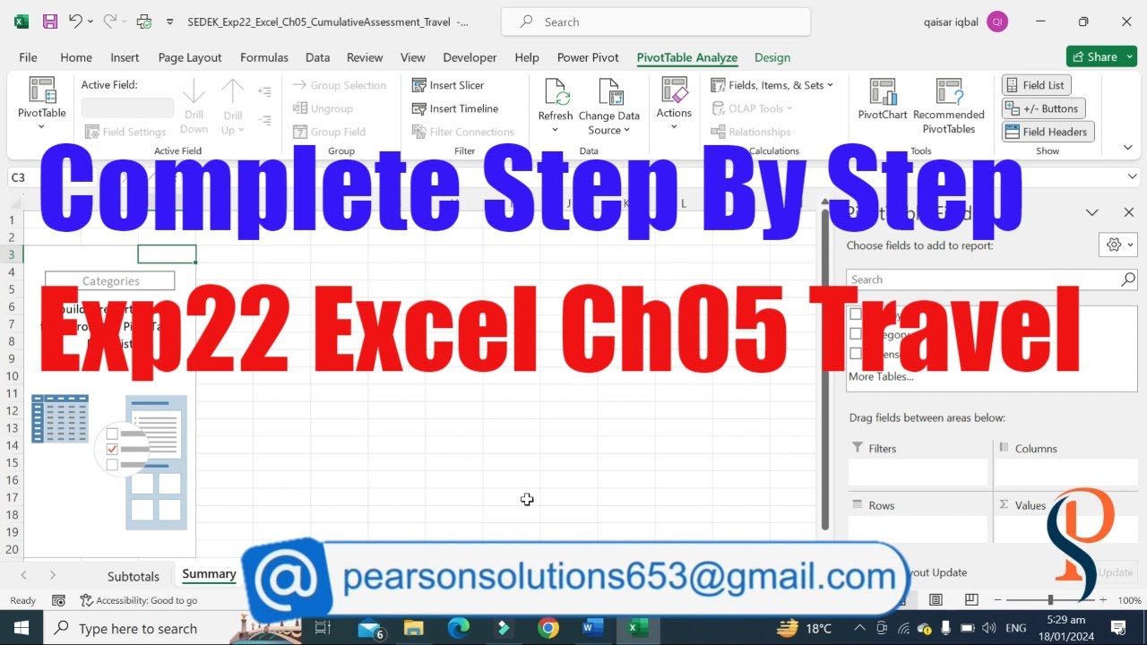 Exp22_Excel_Ch05_CumulativeAssessment_Travel | Exp22 Excel Ch05  Travel | @PearsonSolution