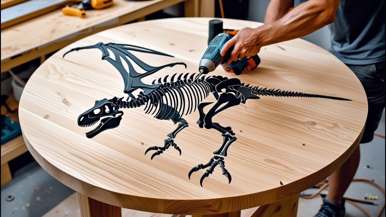 Crazy! DIY Coffee Table Inspired by Flying Dinosaur Skeleton Made from Gorgeous Epoxy Resin!