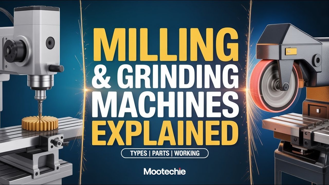 Milling and Grinding Machines Explained | Types, Parts & Working | MooTechie
