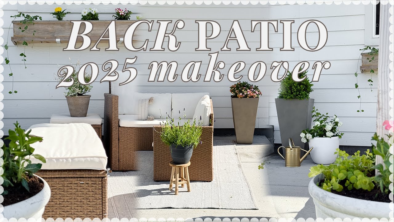 2025 PATIO MAKEOVER! outdoor seating + decorating ideas + new furniture - w/ YT shopping!